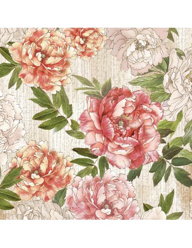 Multi Peonies Floral cotton fabric