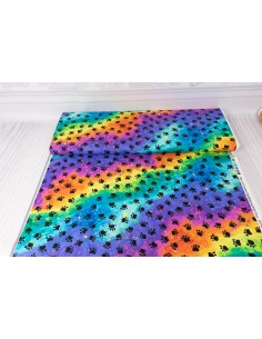 Tkanina bawełniana Rainbow Cat Paws 2