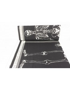 Panel bawełniany Black Skeleton świeci w ciemności 2