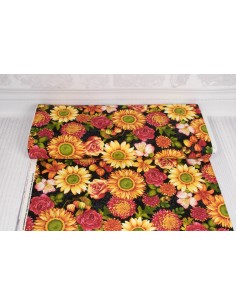 Tkanina bawełniana Black Autumn Floral 2
