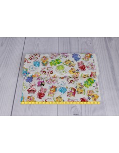Cool Cats White Calico Toss Loralie Designs cotton fabric 2