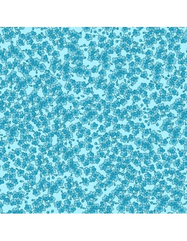 Blue Flower Bed cotton fabric