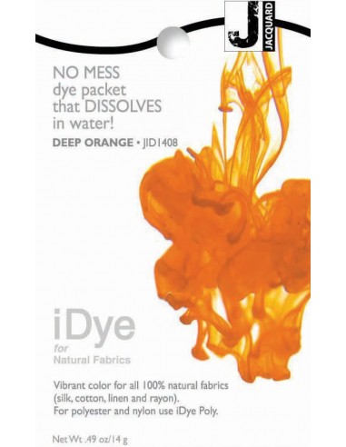 iDye 14g Deep Orange natural fabric