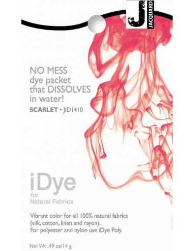 iDye 14g Scarlet natural fabric