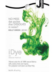 iDye 14g Kelly Green natural fabric