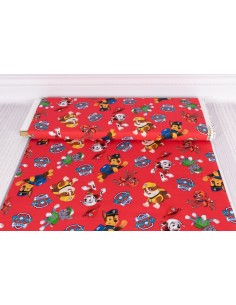 Paw Patrol red cotton fabric cartoon licensed 2