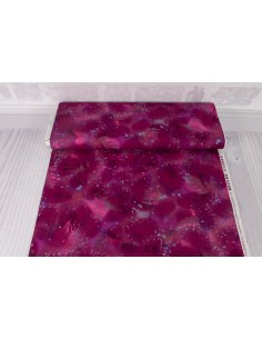 Raspberry Slush Fossil Fern cotton fabric 2