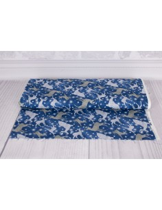 Blue Deer Silhouette Wilmington cotton fabric Christmas 2
