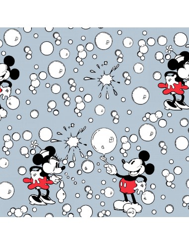 Mickey Minnie Vintage Bubbles licensed cotton fabric