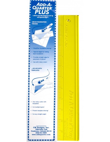 Linijka do paper piecing Add A-Quarter Plus 30 cm x 5 cm