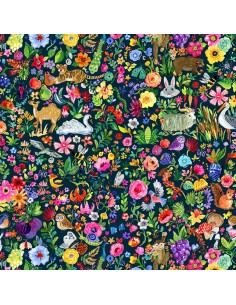 Multi Garden of Life cotton fabric