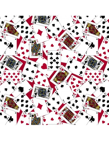 Red Playing Cards cotton fabric