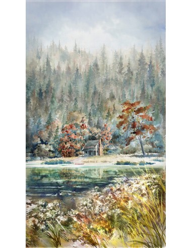 River Rock Woodland Whispers cotton fabric panel