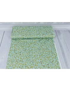 Tkanina bawełniana Light Blue Vines Metallic 2
