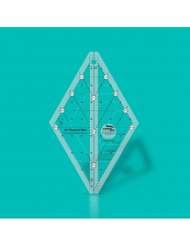 Creative Grids Non-Slip 60° Diamond Mini Ruler 4-1/2 inch