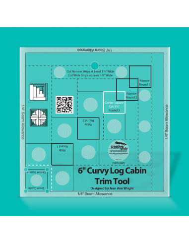 Linijka Creative Grids Curvy Log Cabin Trim Tool 6"