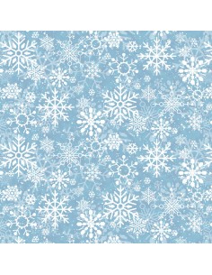 Blue Snowflake cotton fabric