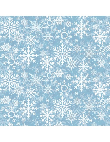 Blue Snowflake cotton fabric
