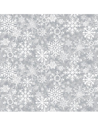 Tkanina bawełniana Grey Snowflake