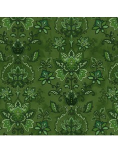 Tkanina bawełniana Green Damask