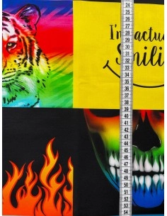 Multi I'm Actually Smiling Panel cotton fabric panel 2