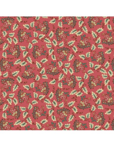 Pink Floral Leaf cotton fabric