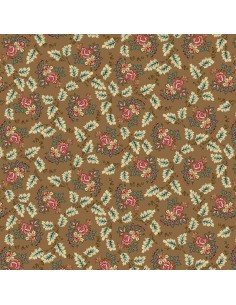 Tkanina bawełniana Caramel Floral Leaf