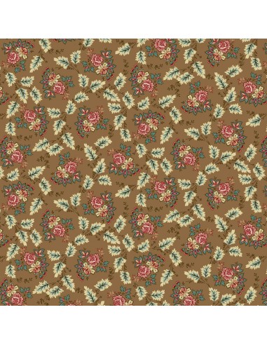 Caramel Floral Leaf cotton fabric