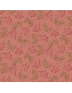 Tkanina bawełniana Pink Leaf Toss