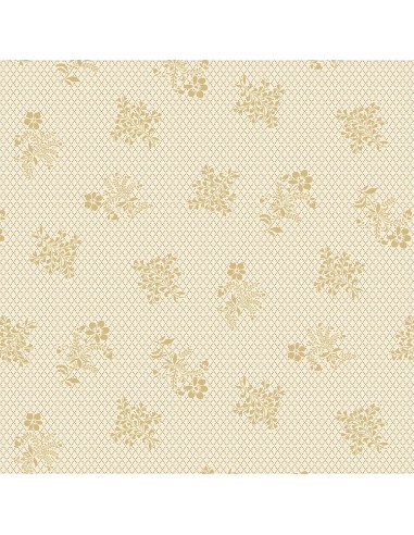 Cream Bouquets & Diamonds cotton fabric