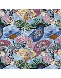 Japanese Fans cotton fabric