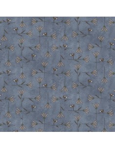 Blue Flower Lattice cotton fabric