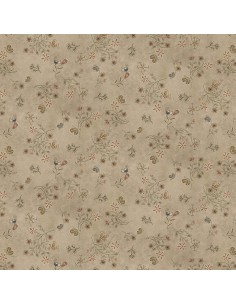 Khaki Stitches cotton fabric