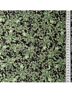 Green Packed Poinsetta Leaves cotton fabric 2